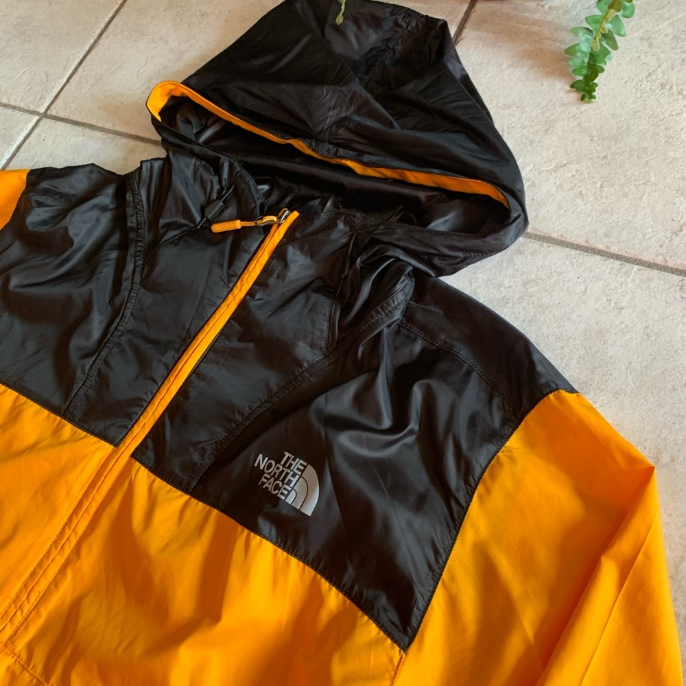 Yellow North Face Packable Halfzip Windbreaker
